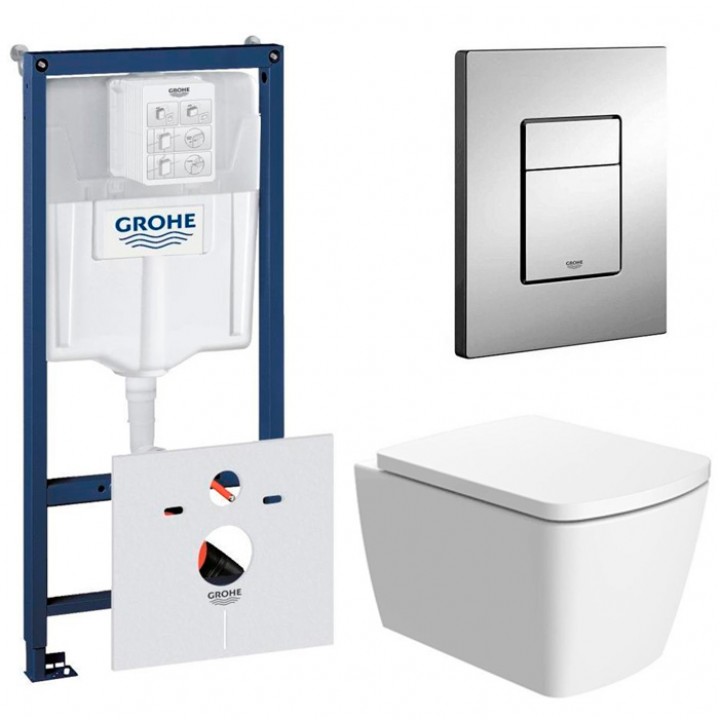 Система інсталяції Grohe (38772001) з підвісним унітазом Devit COUNTRY 2.0 (3020125)