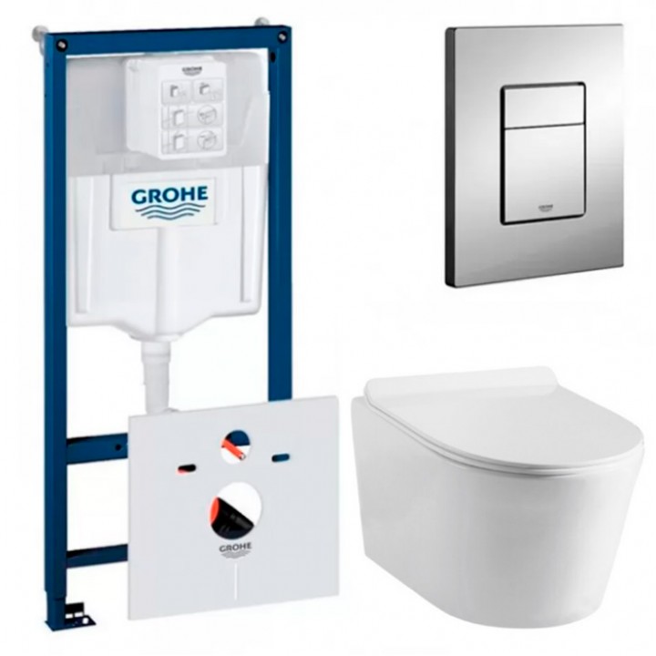 Grohe Система инсталляции Grohe (38772001) с подвесным унитазом Devit Project 2.0 (3220147)