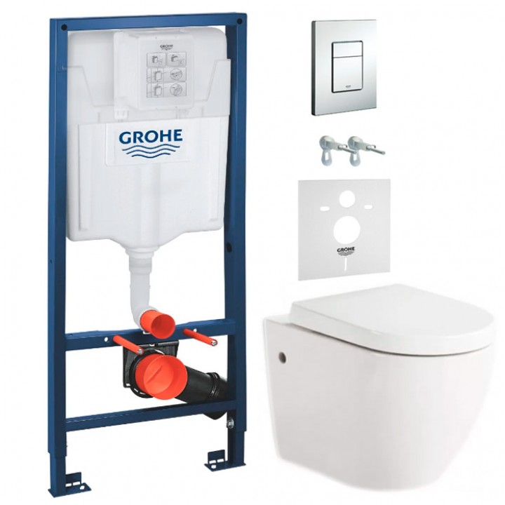 Инсталляция Grohe Rapid SL с унитазом Newarc Modern и сиденьем (38772001+3823W)