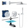 Душова система Grohe Grohtherm SmartControl (34705000) + душовий трап Geberit CleanLine (154.150.00.1+154.450.KS.1)