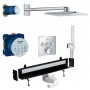 Душевая система Grohe Grohtherm SmartControl (34706000) + пристенный душевой лоток Viega Advantix Wall drain Vario (736552)