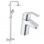 Душевая система с термостатом Grohe Tempesta Cosmopolitan 160 (27922000) + смеситель Grohe Eurosmart (32467002)