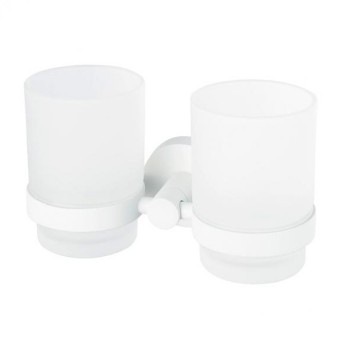 Двойной стакан для зубных щеток Haceka Kosmos White 402808 (1145587)