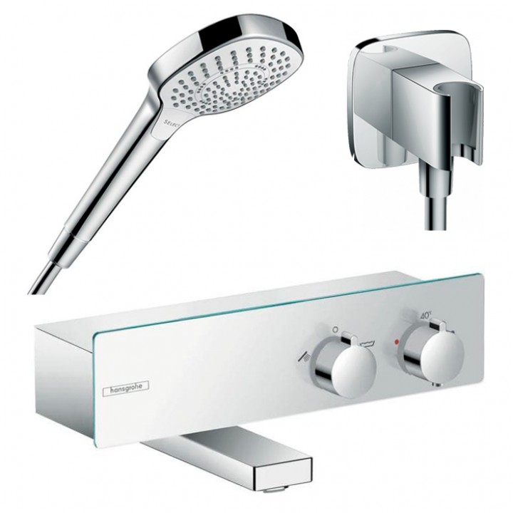 Смеситель для ванны Hansgrohe ShowerTablet 350 (13107000) с ручным душем (26810400) и держателем (26485000)